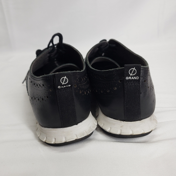 cole haan zerogrand wingtip oxford leather black lace up sneaker womens 8 - Picture 5 of 8